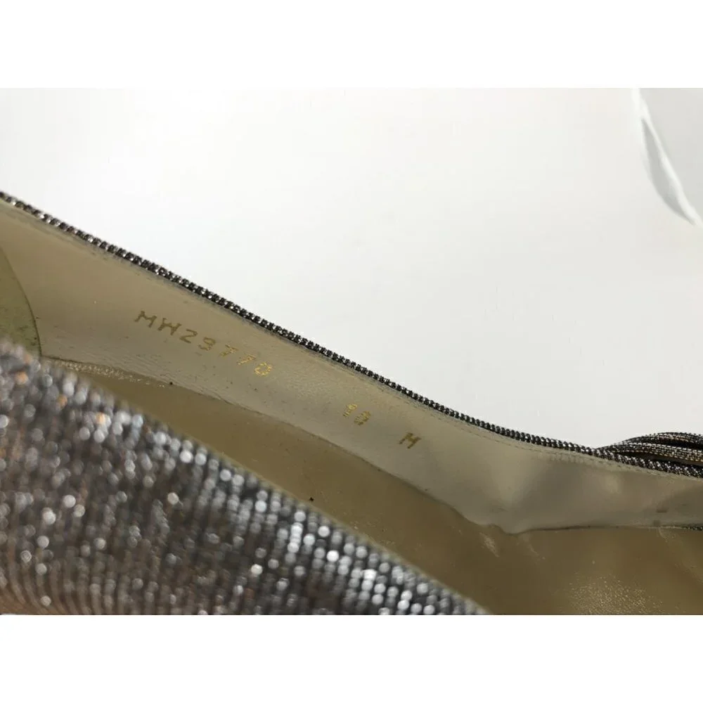 Stuart Weitzman Bronze Silver Metallic Bow Pumps Size 10M